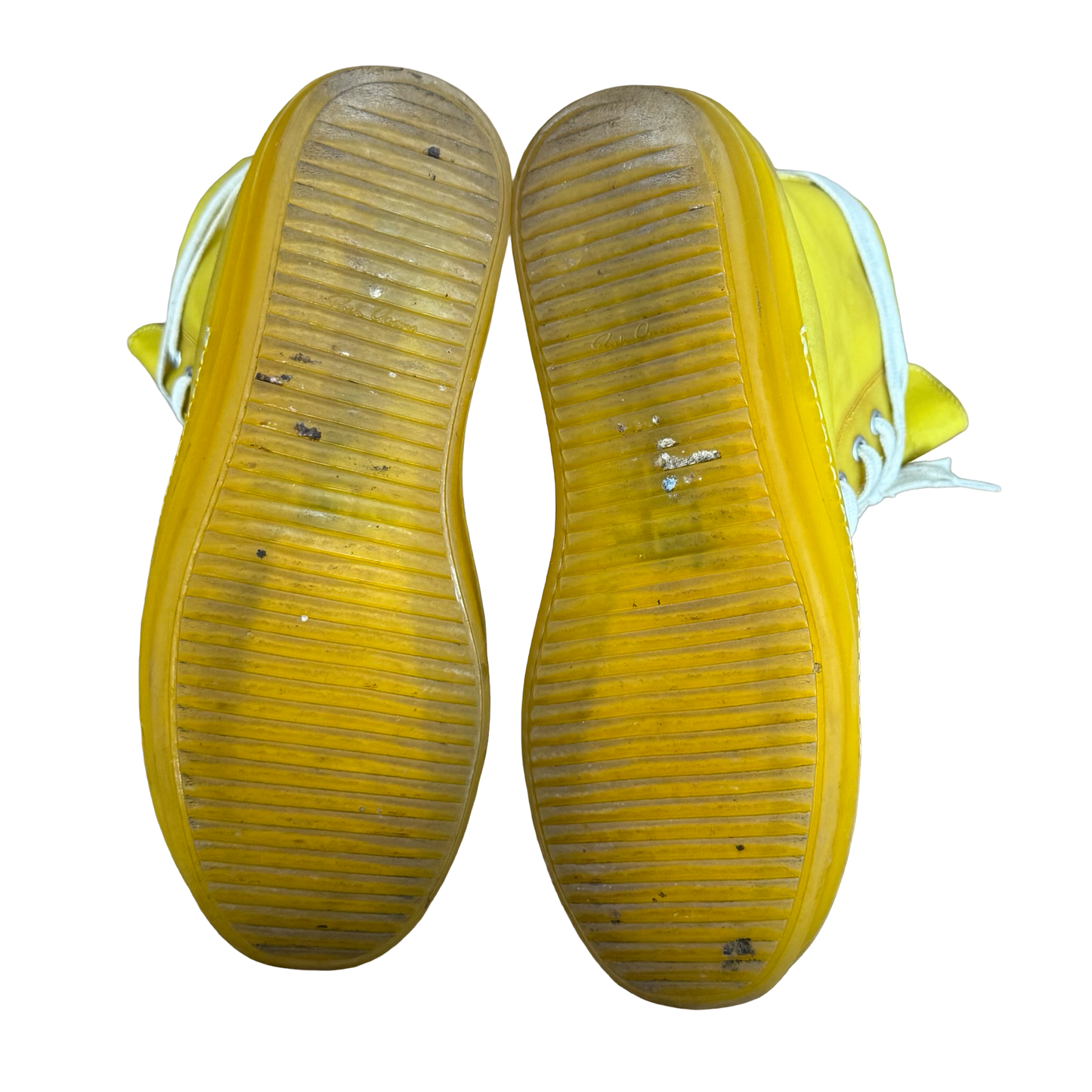 Rick Owens Translucent Yellow Leather Ramones SZ 40.5