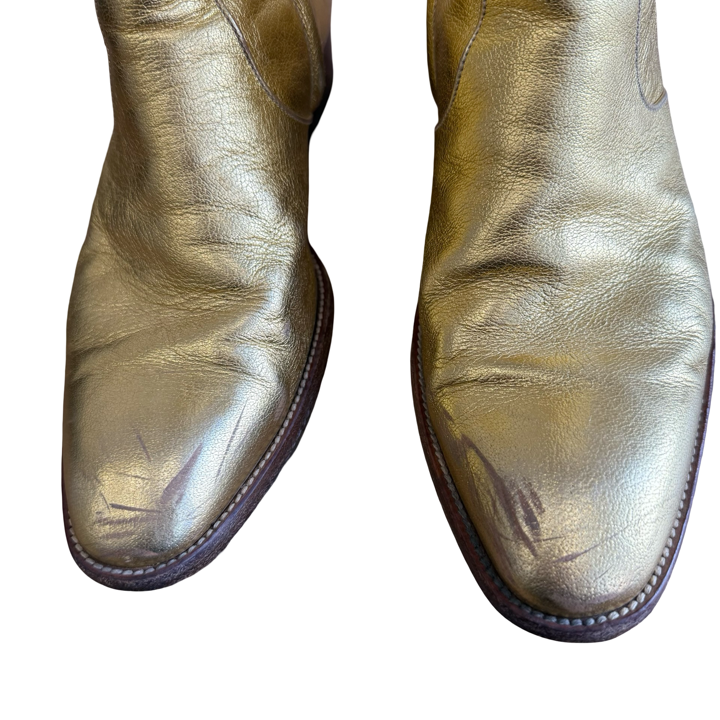Saint Laurent Metallic Gold Boots SZ 40.5