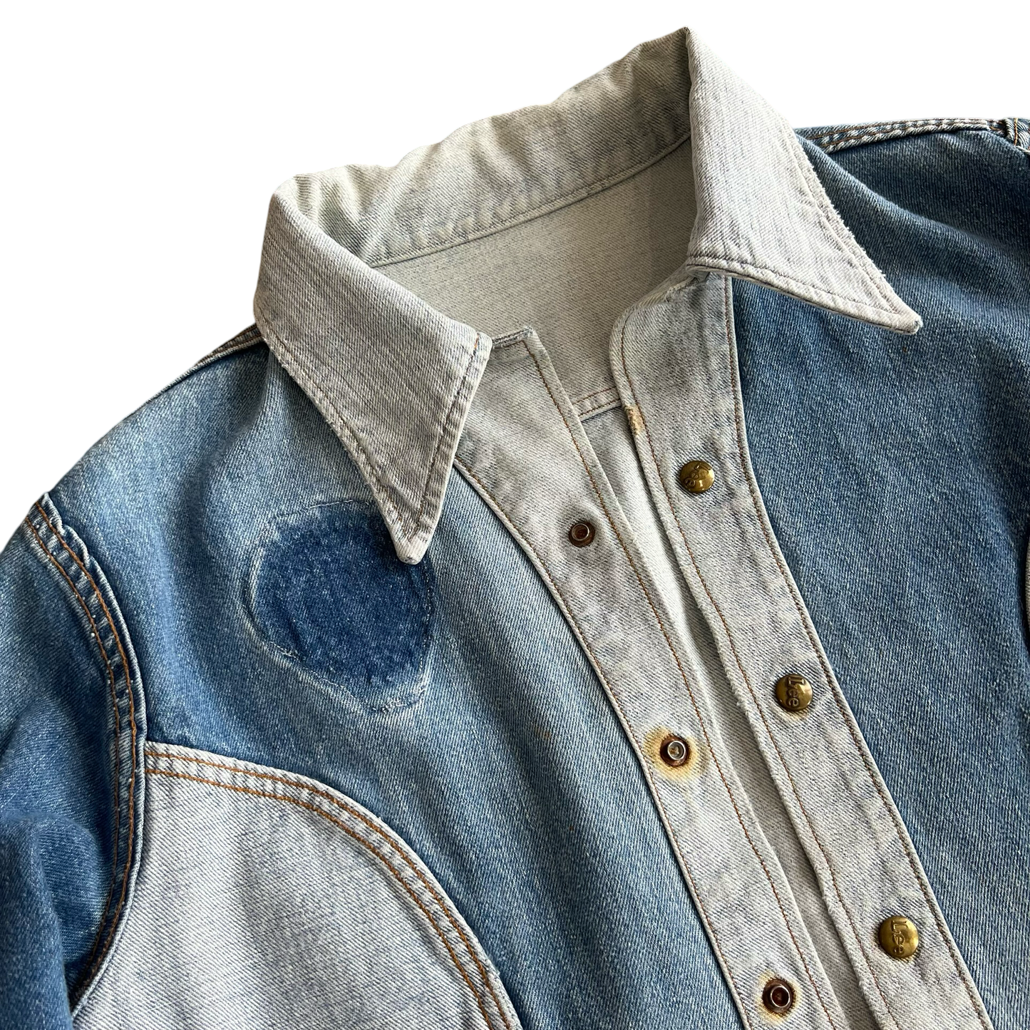 Vintage 1970s Lee Reversible 2 Tone Denim Jacket SZ M