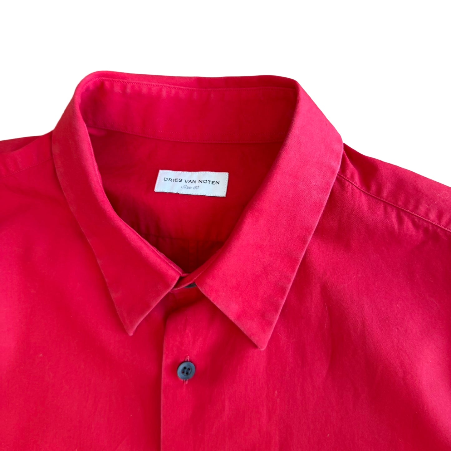 Dries Van Noten Red Dress Shirt SZ 50