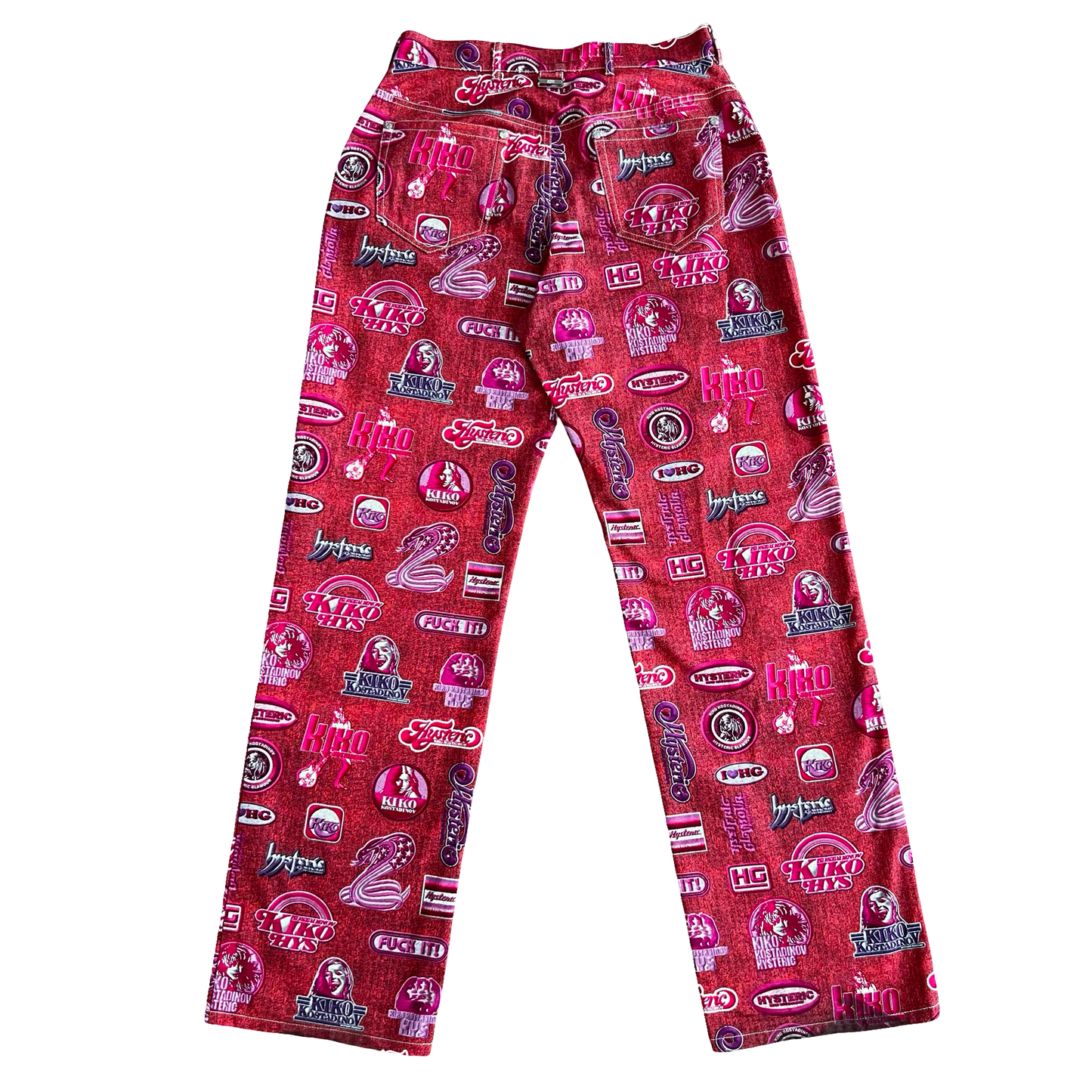 Kiko Kostadinov x Hysteric Glamour Pink Logo Print Skirt Denim SZ 32 (L)
