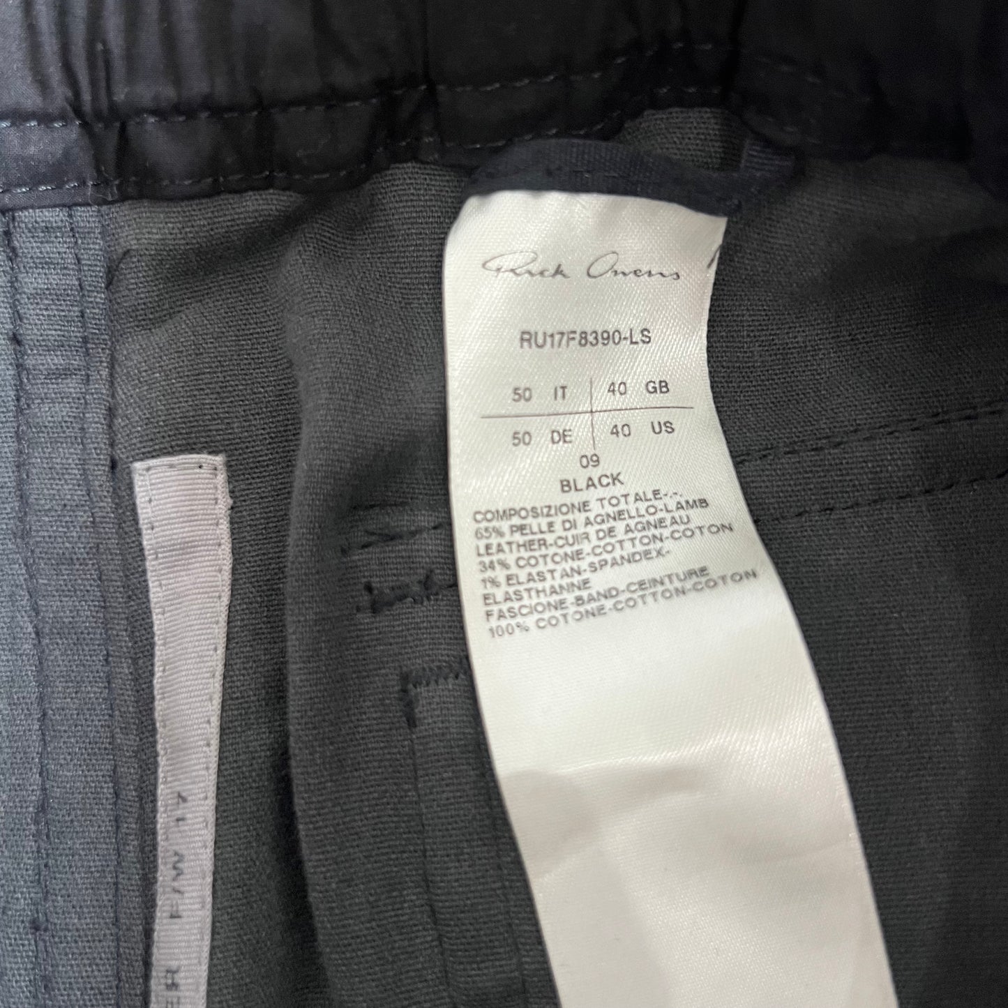 Rick Owens Blistered Lamb Skin Cargo Joggers FW17 SZ 50