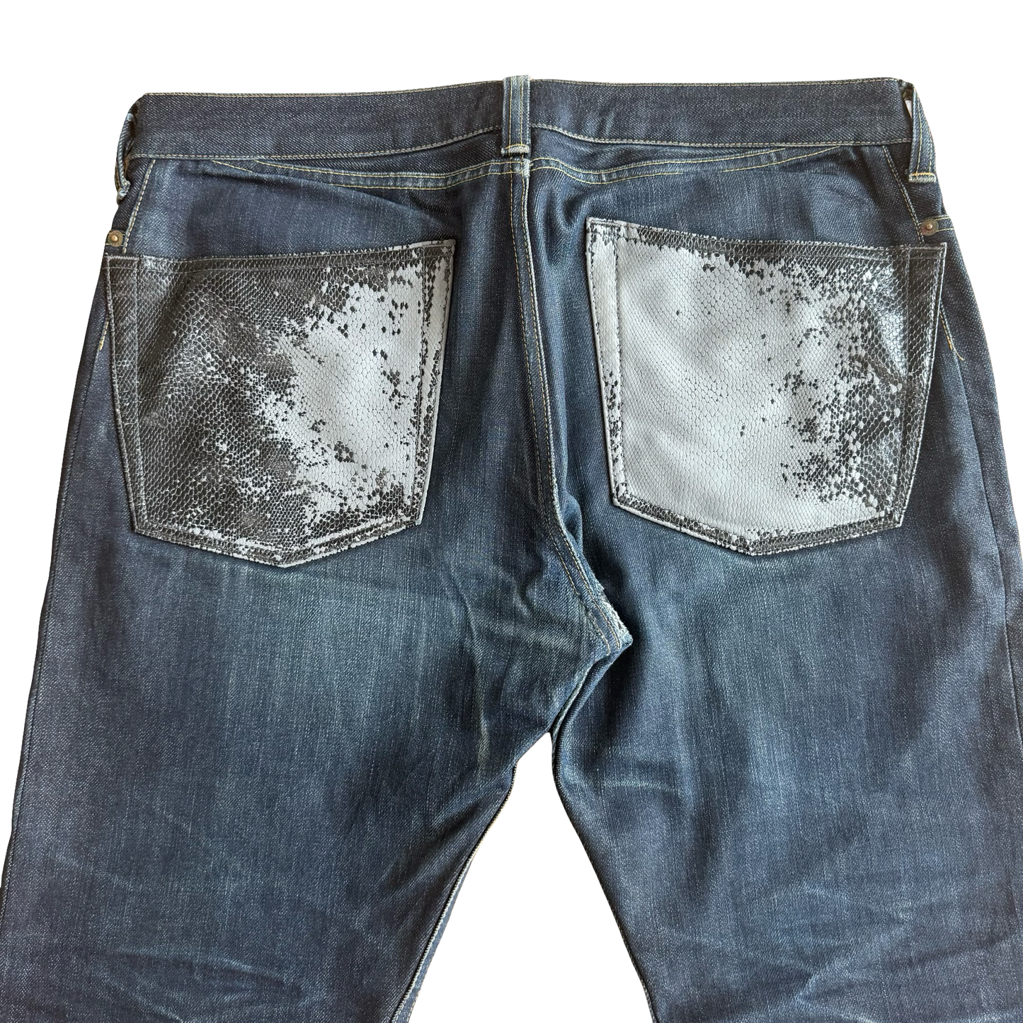 Junya Watanabe Faux Snakeskin Pocket Jeans Sz Large