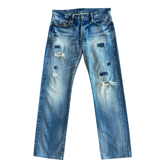 Hysteric Glamour Studded Repaired Denim SZ 32