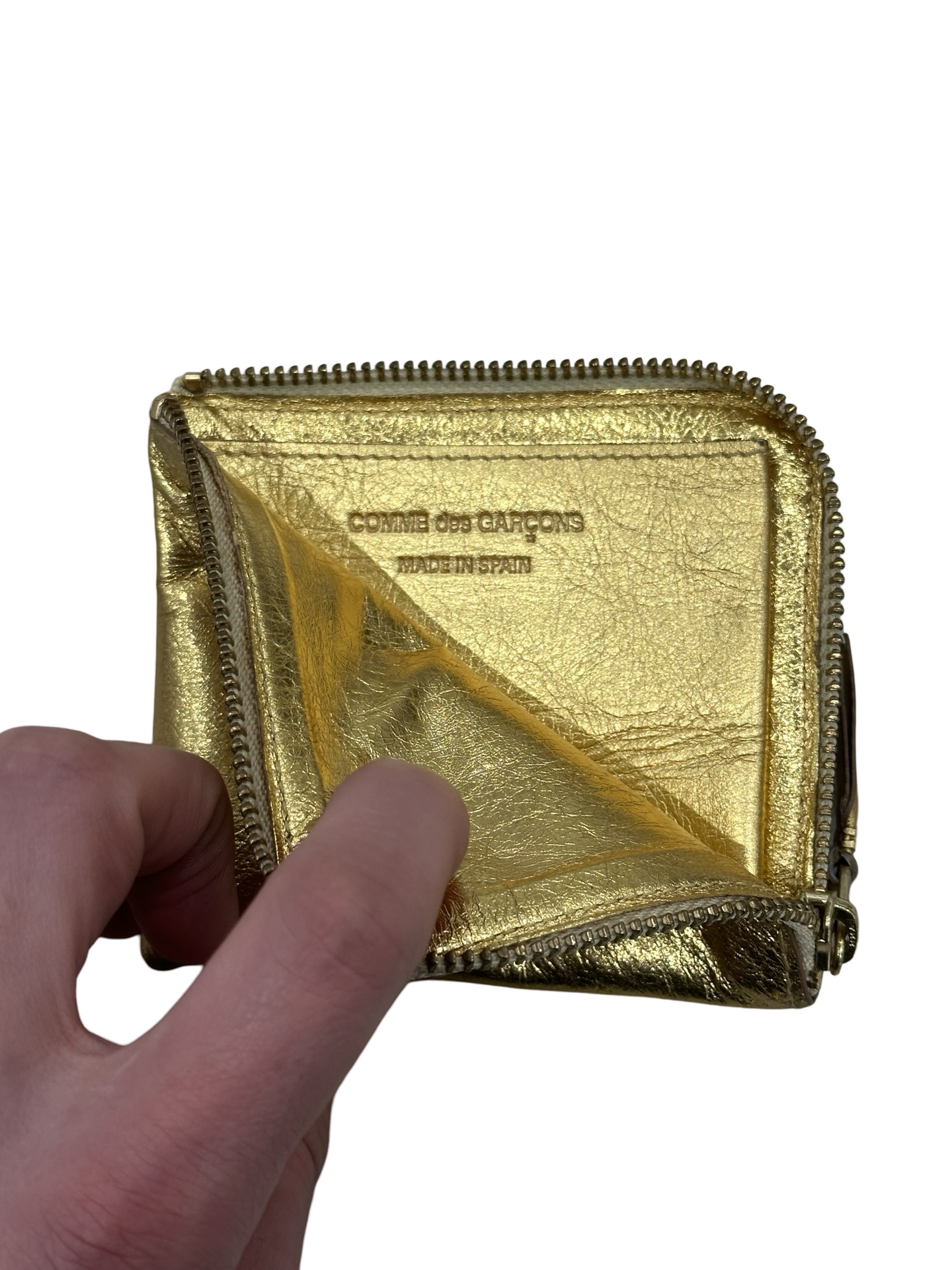 Comme des Garçons Gold Foil Leather Card Holder