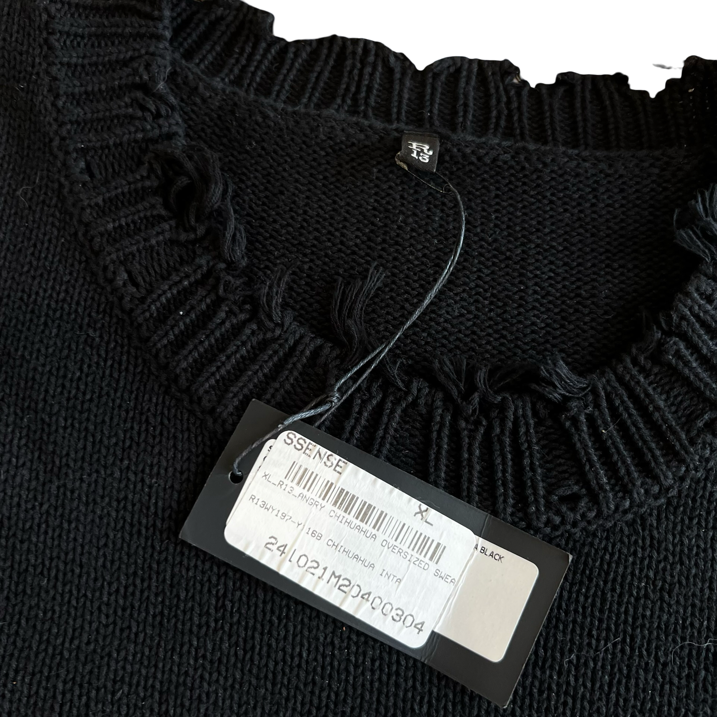 R13 Distressed Chihuahua Knit Sweater SZ XL