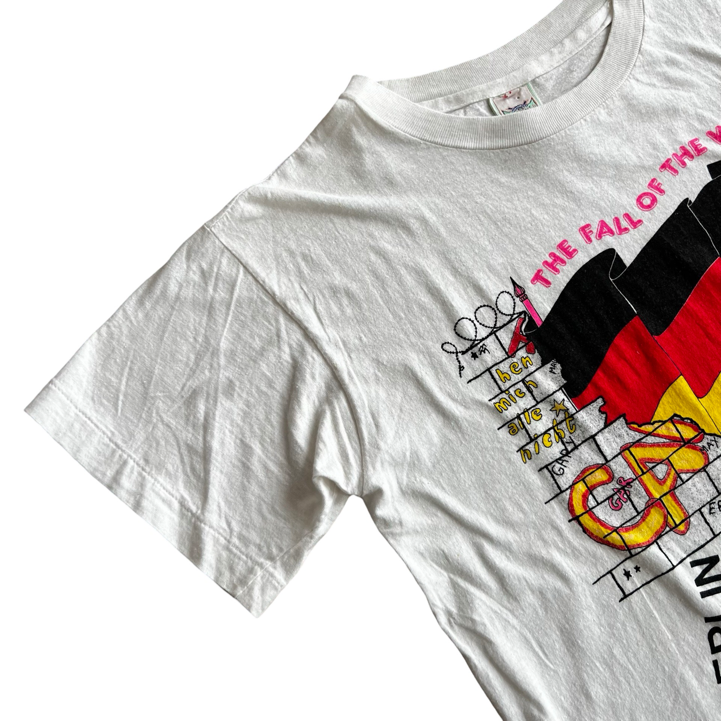 Vintage 80s Fall Of The Wall Berlin Wall T-Shirt SZ L