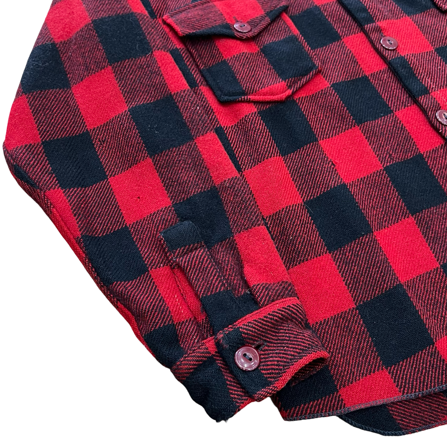Vintage 1950s Chippewa Wool Buffalo Plaid Flannel Shirt SZ L
