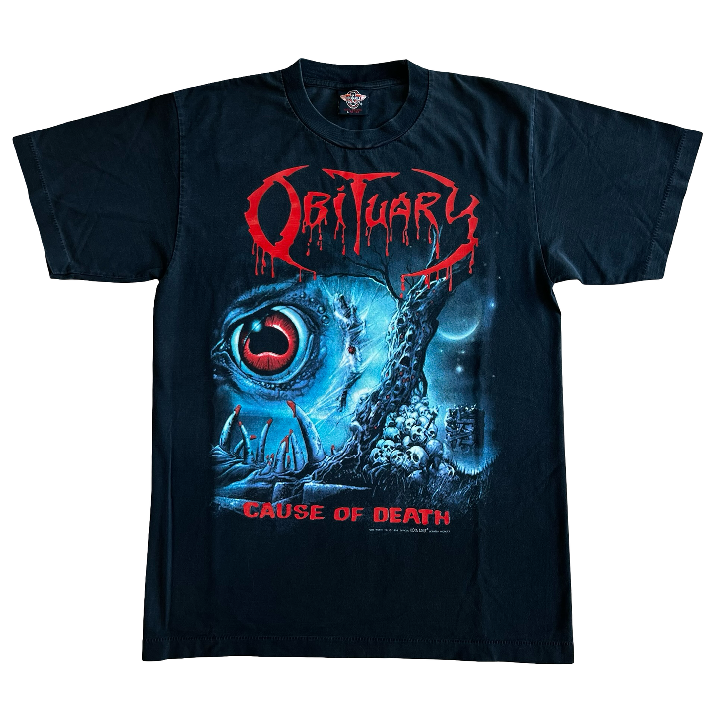 Vintage 90s Obituary "Cause Of Death" Metal Band T-Shirt SZ L