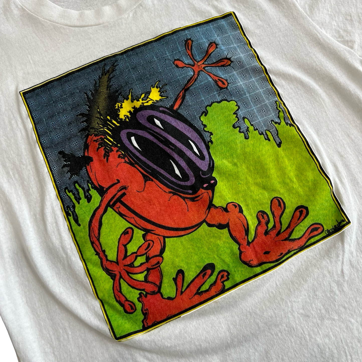 Vintage 80s Acid Art Blotter Obscure T-Shirt SZ L