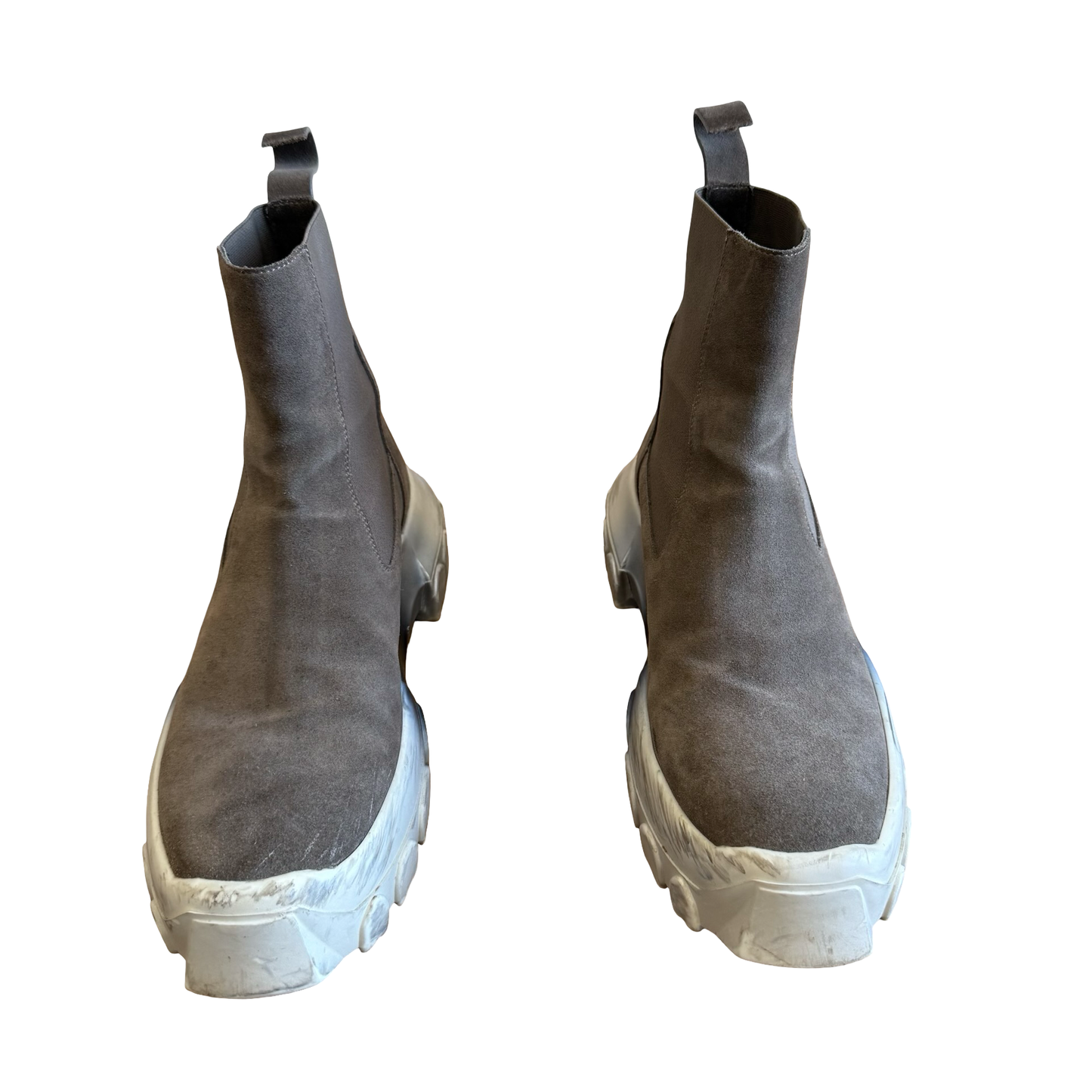 Rick Owens Brown Suede Chelsea Tractor Boots SZ 44