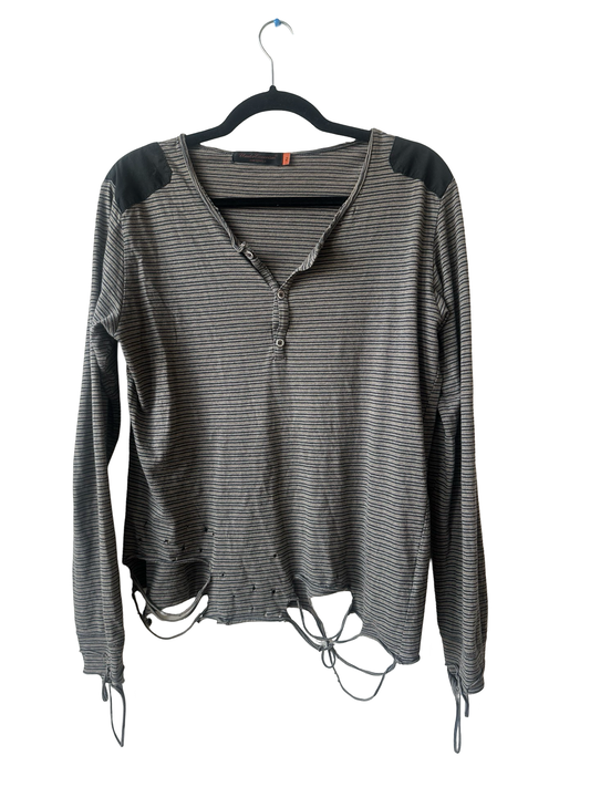 Undercover Distressed/striped Henley AW05 Sz 2
