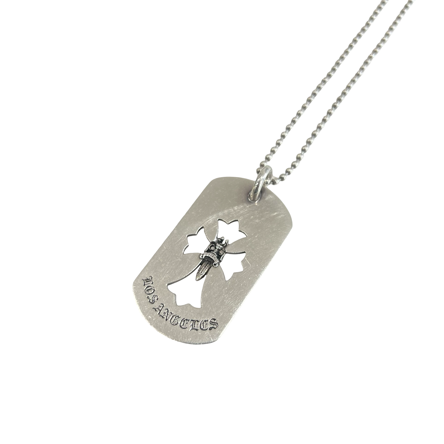 Chrome Hearts Cross Cutout Dagger LA Dog Tag