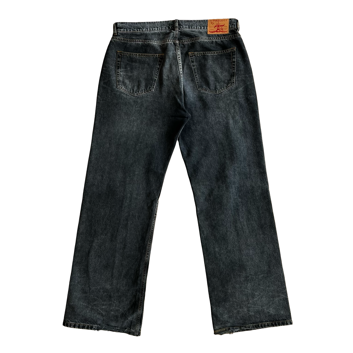 Y/Project Grey Stone Wash Panel Denim SZ 36