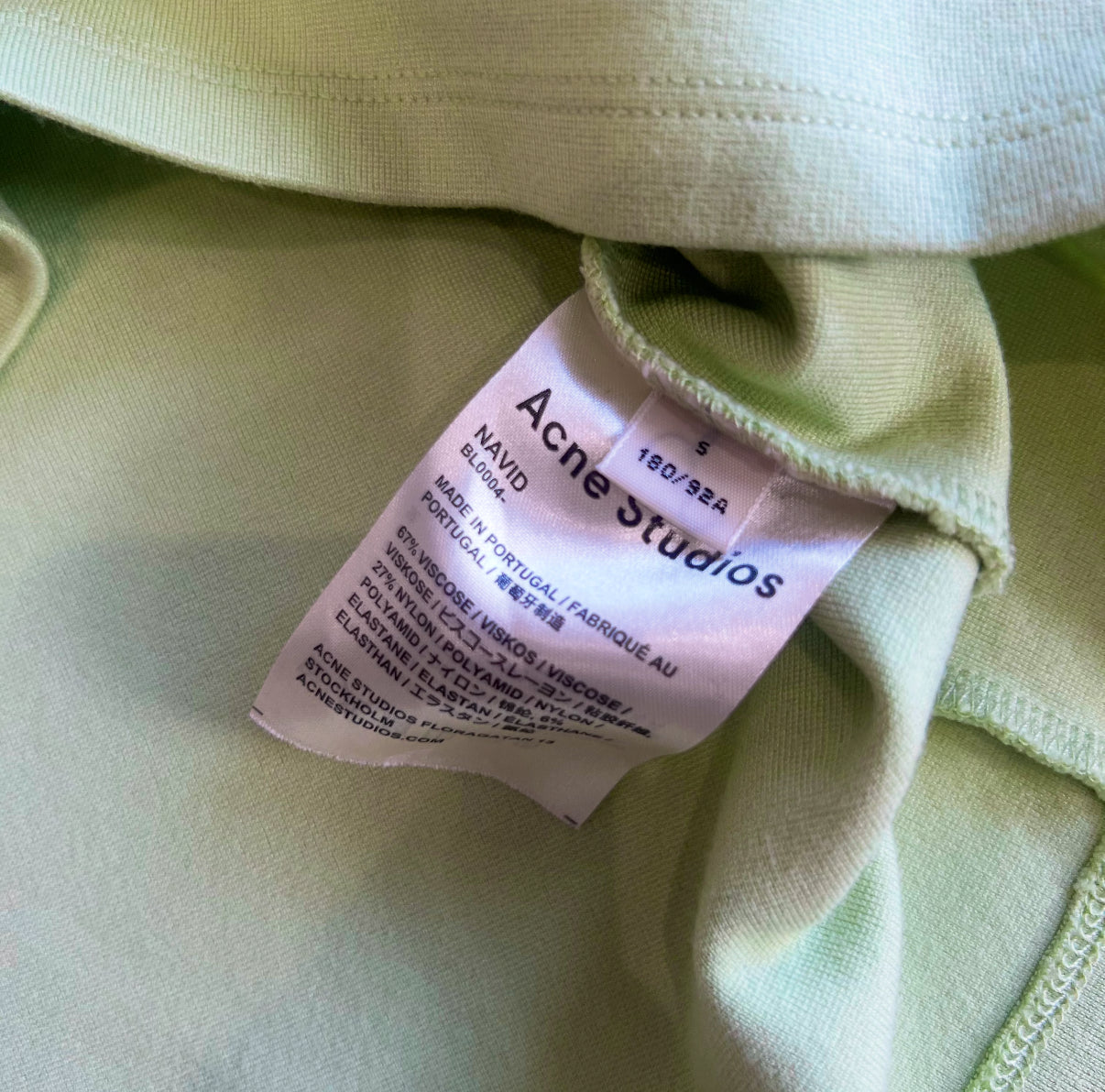 Acne Studios Mockneck Lime t-shirt SZ M