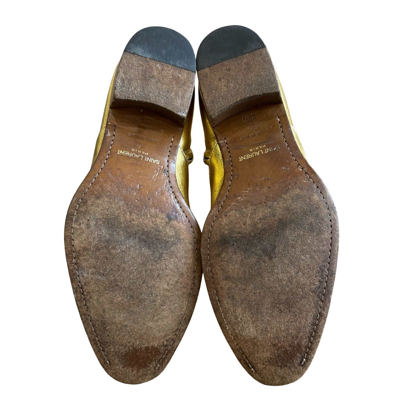 Saint Laurent Metallic Gold Boots SZ 40.5