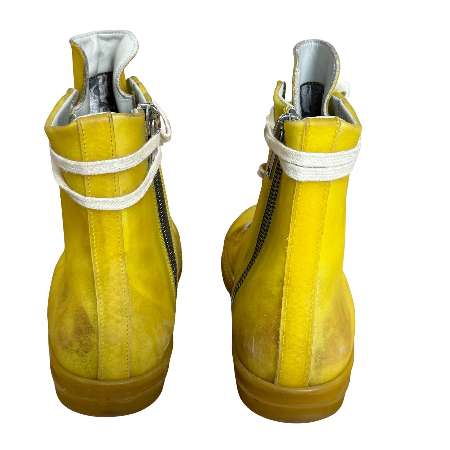 Rick Owens Translucent Yellow Leather Ramones SZ 40.5