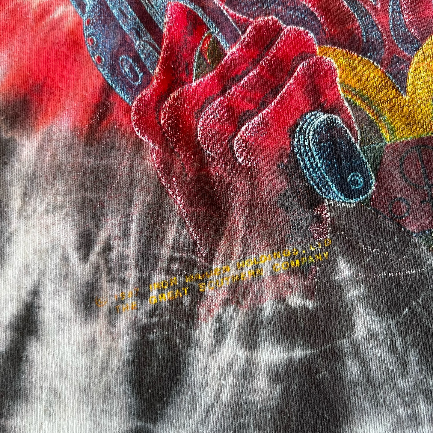 Vintage 80s Iron Maiden Eddie Symmetria Tie Dye 1987 T-Shirt SZ L