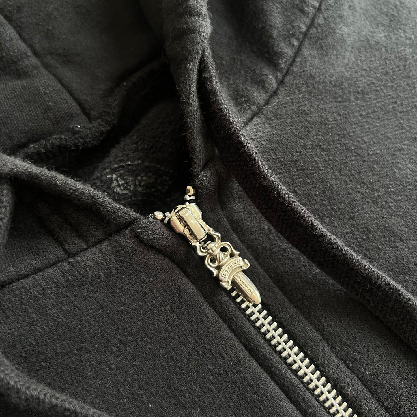 Chrome Hearts Malibu Black Dagger Zip Hoodie SZ L