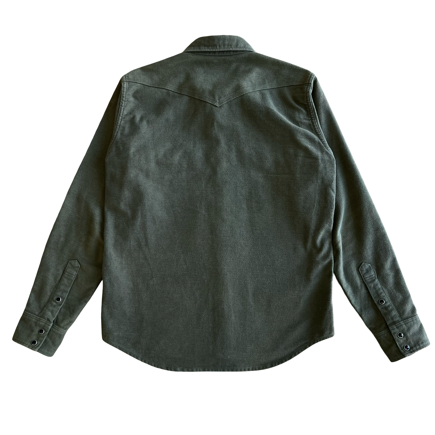 Iron heart Olive Moleskin Western Snap Shirt Sz Large