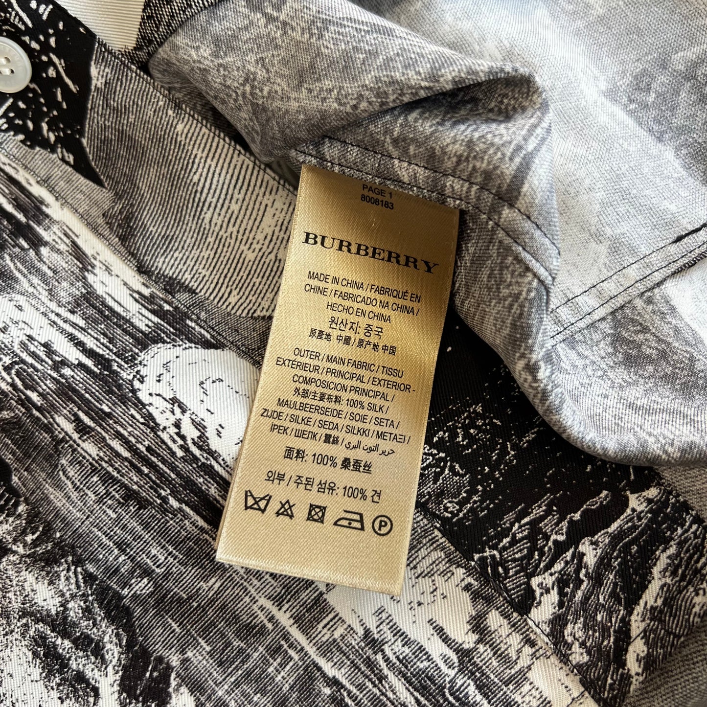 Burberry Dreamscape Silk Button-up SZ M