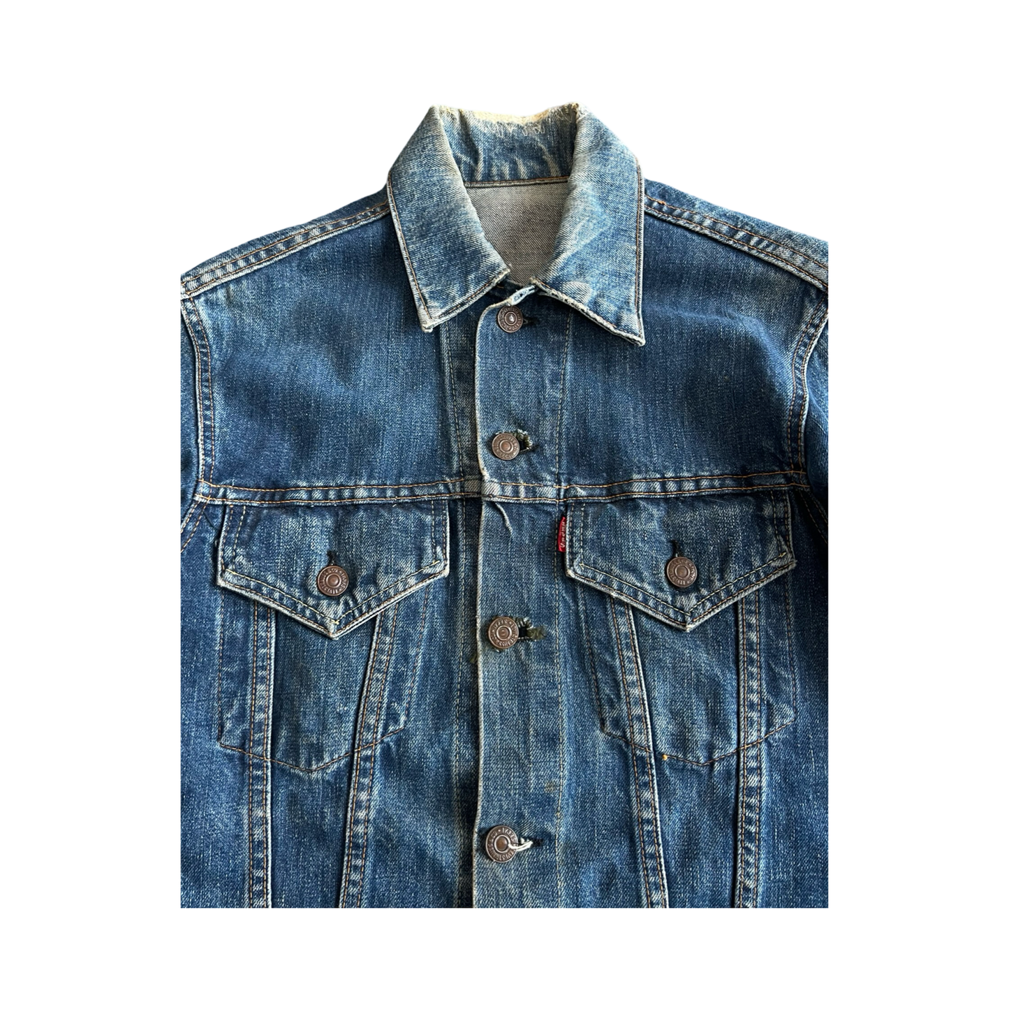 Vintage 60s Big E 70505-0217 Custom Levis Type 3 521 Denim Jacket SZ L