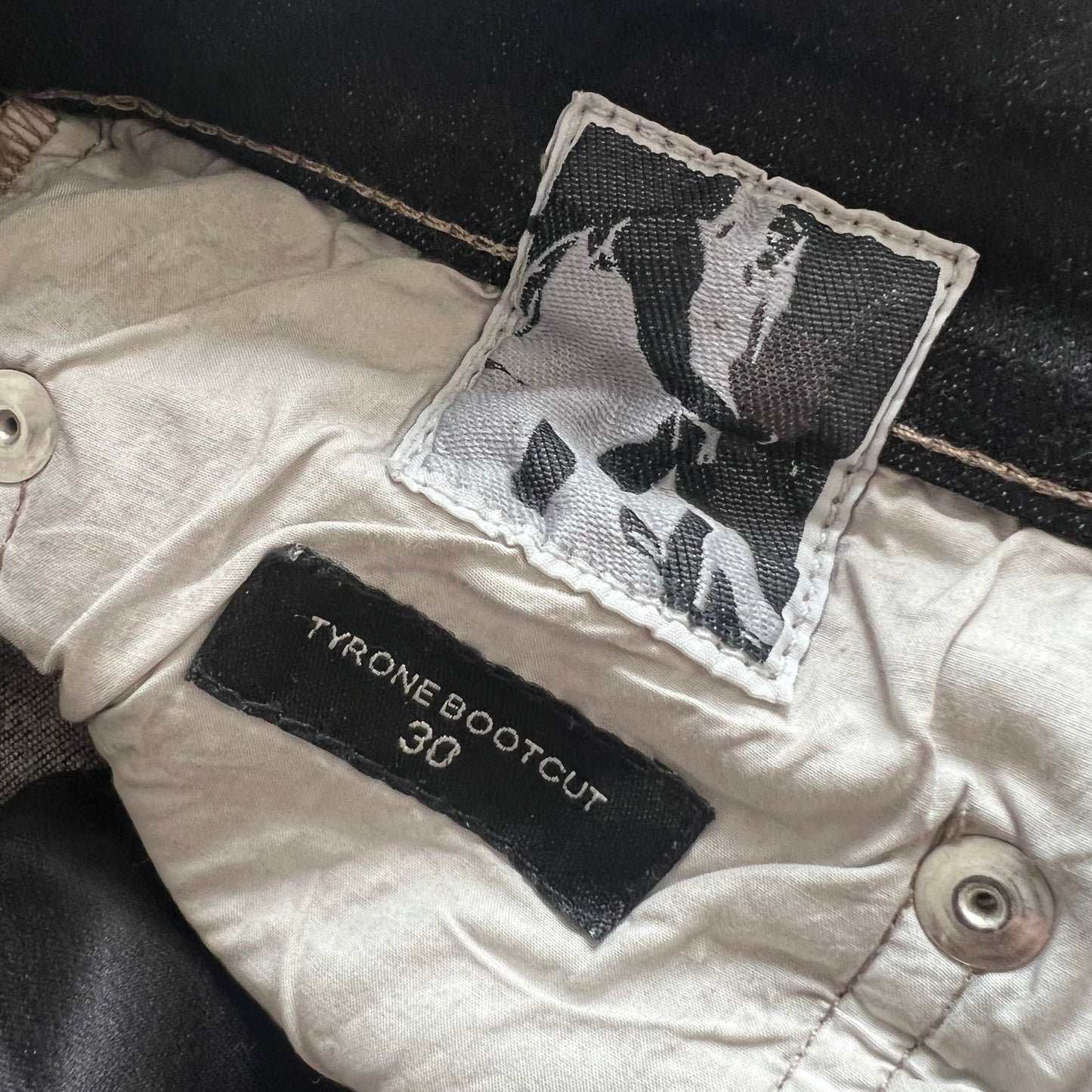 Rick Owens Foil Waxed Tyrone Bootcut Jeans SZ 30