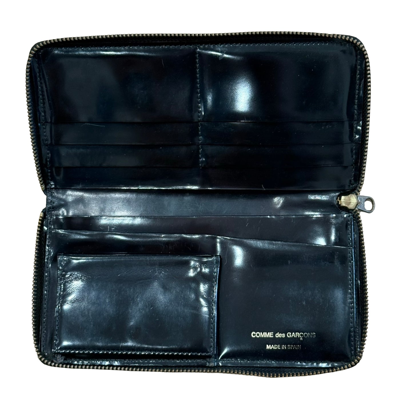 Comme des garçons Patent Leather Polka Dot Wallet