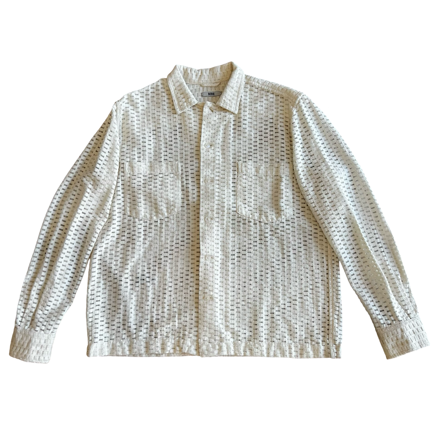Bode Sheer Lace Buttonup Sz M