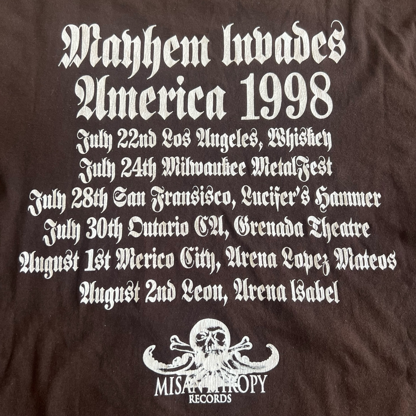 Vintage 1998 Mayhem Tour Dead Photo Long Sleeve T-Shirt SZ XL