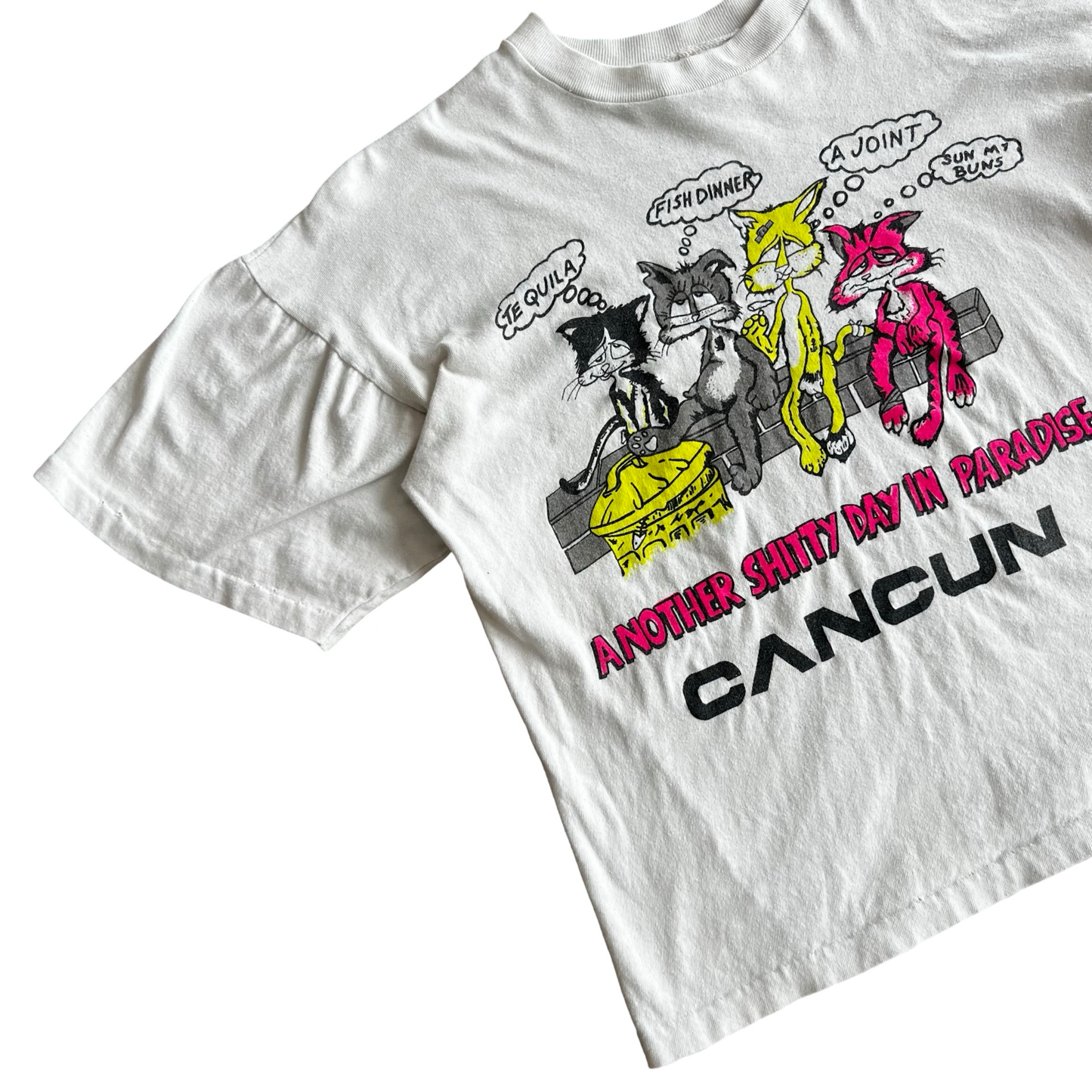 Vintage 90s Cat Cancun Paradise Parody T-Shirt SZ M