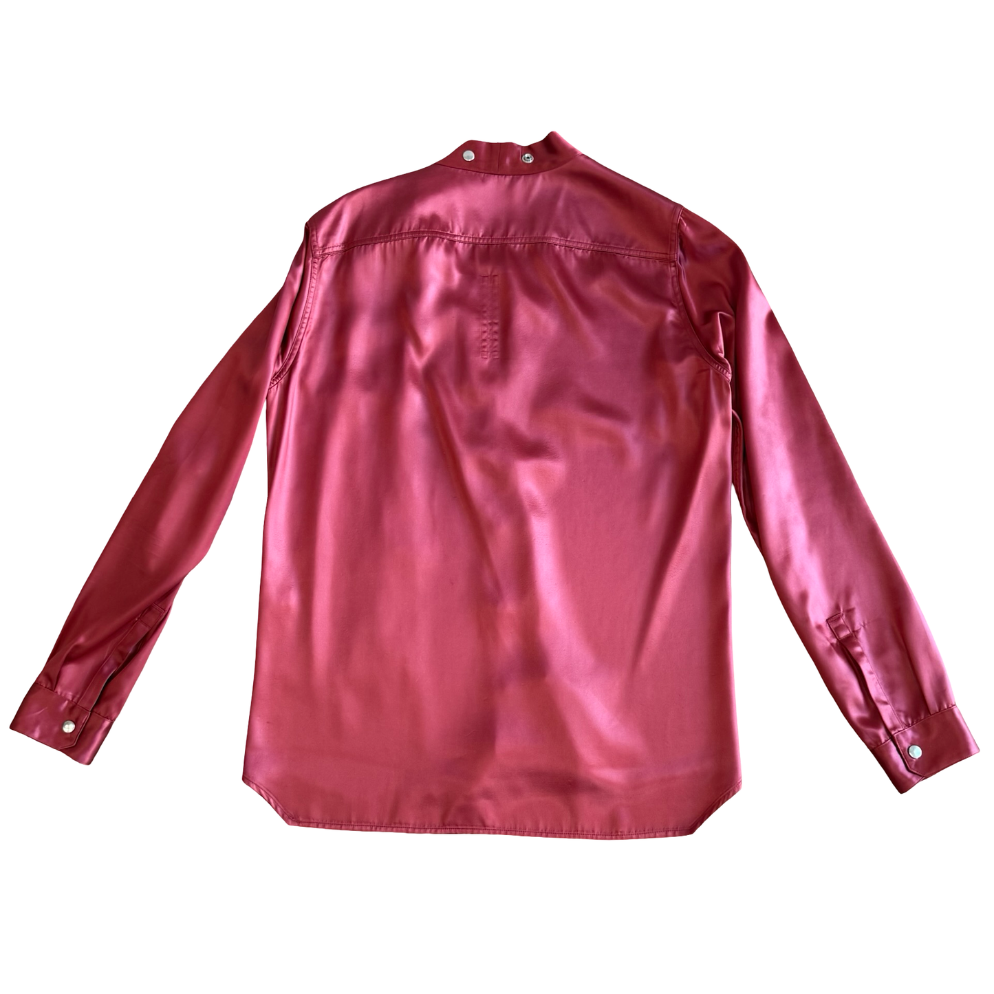 Rick Owens Larry Carnelian Silk Shirt AW21 SZ 50