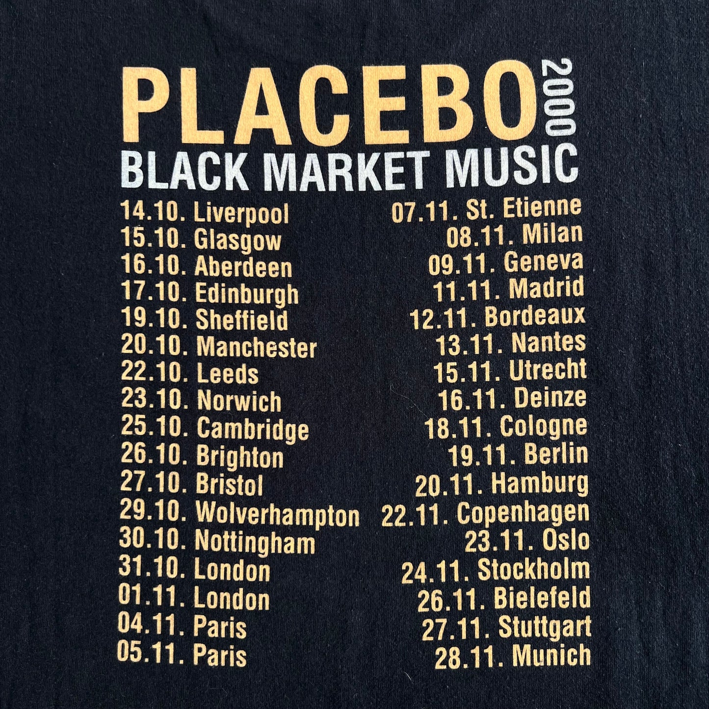 Vintage 2000 Placebo Band Photo T-Shirt SZ XL