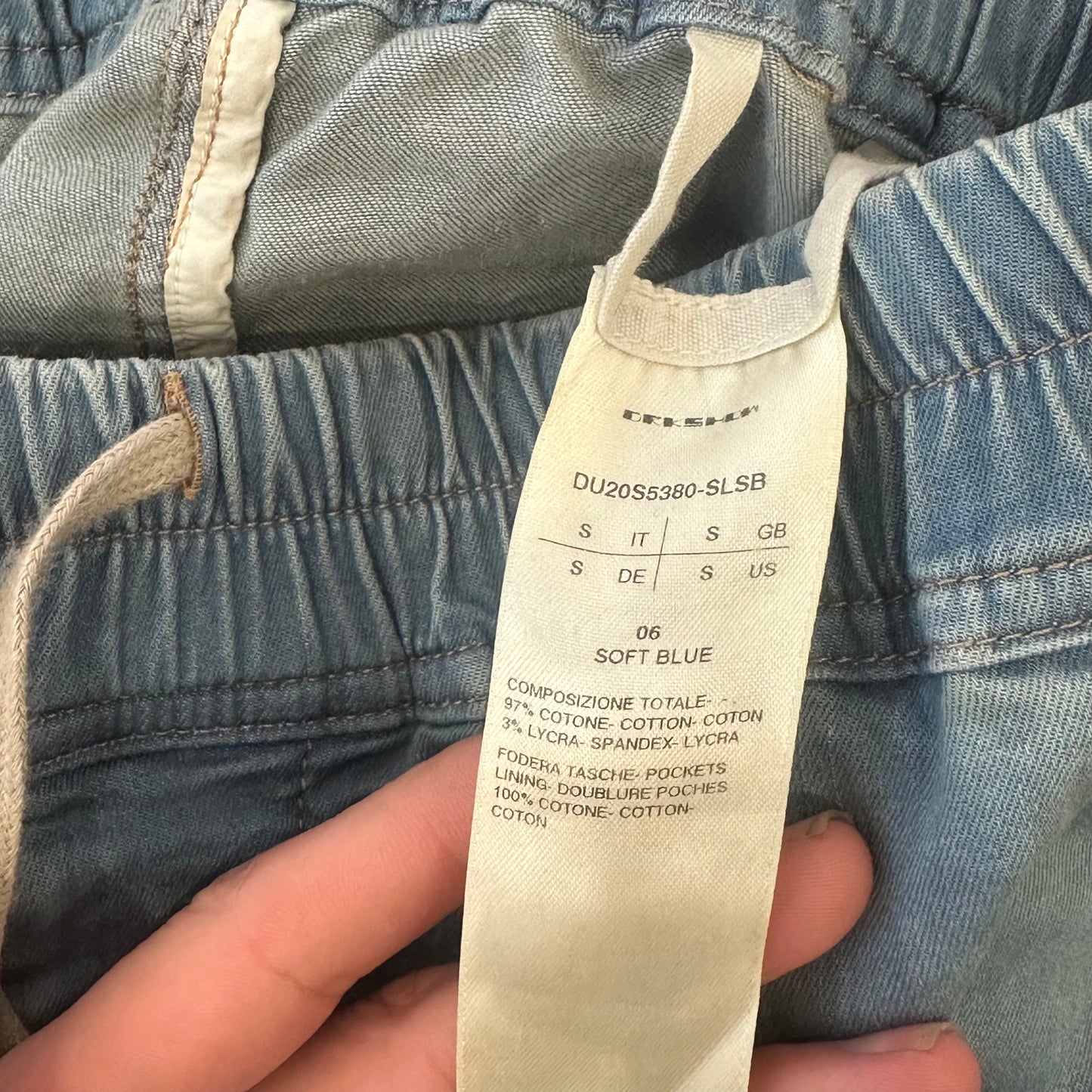 Rick Owens ‘Soft Blue’ Pod Shorts SS20 Sz S