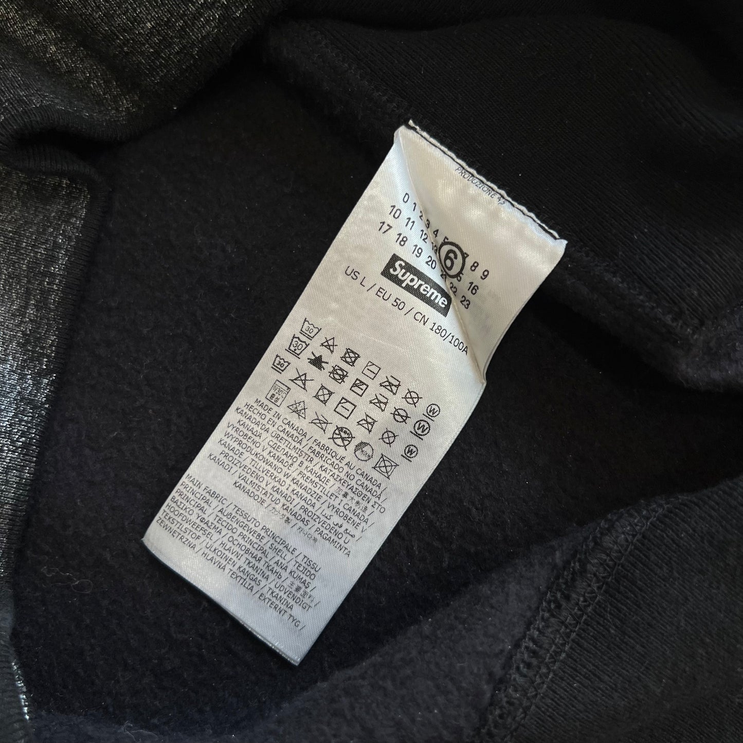 Supreme x Maison Margiela MM6 Box Logo Hoodie SZ L