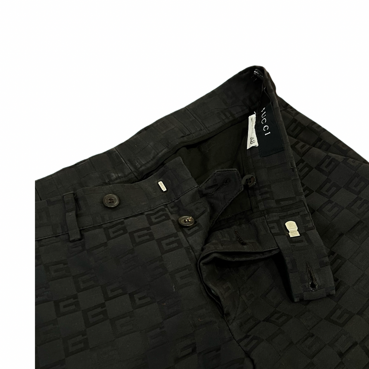 Gucci by Tom Ford Black Monogram Pants SZ 48