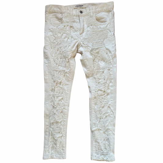 Junya Watanabe White Distressed Denim AW17 Sz Small