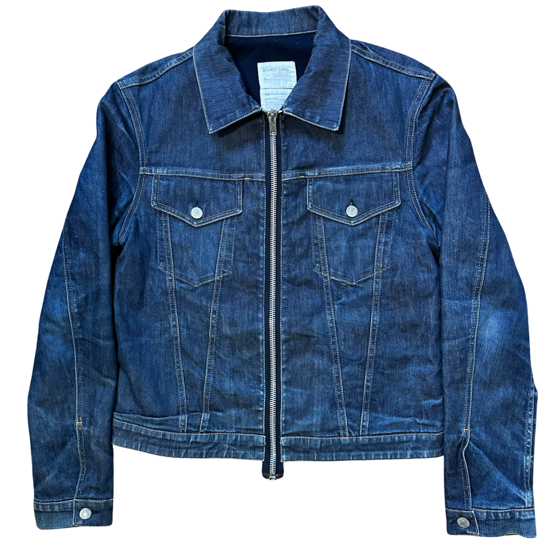 Helmut Lang Extended Zipper Lined Denim Trucker AW04 Sz 50 – Final