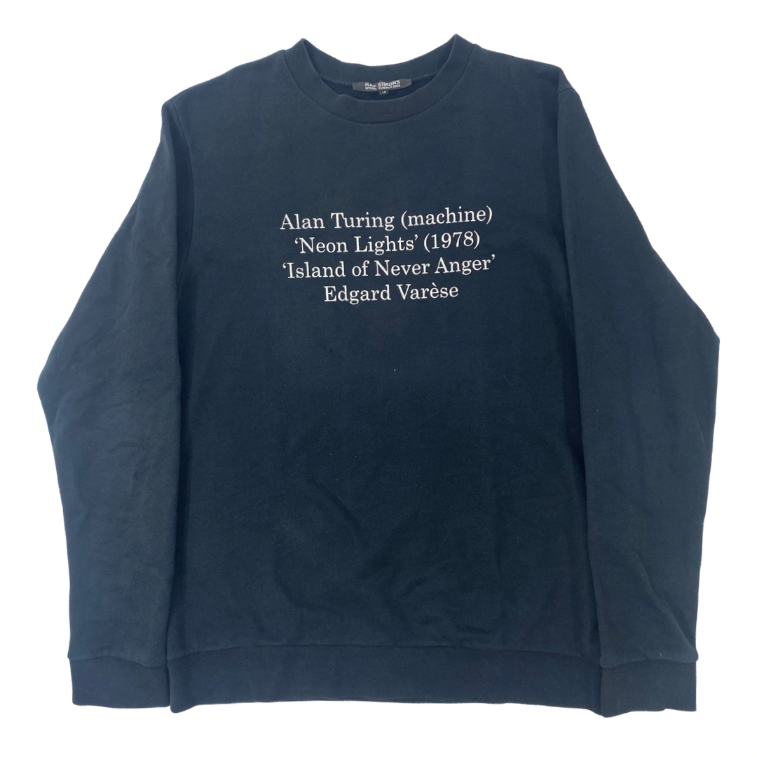 Raf Simons “Alan Turing…” Crewneck AW05-06 “History of the World” Sz 48