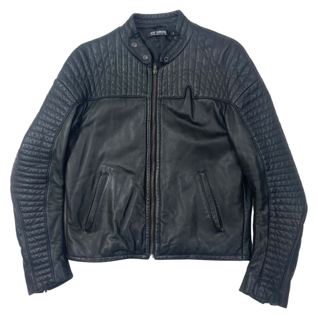 Raf Simons Leather Biker Jacket AW07 Sz 48 – Final Blow