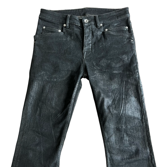 Rick Owens Foil Waxed Tyrone Bootcut Jeans SZ 30
