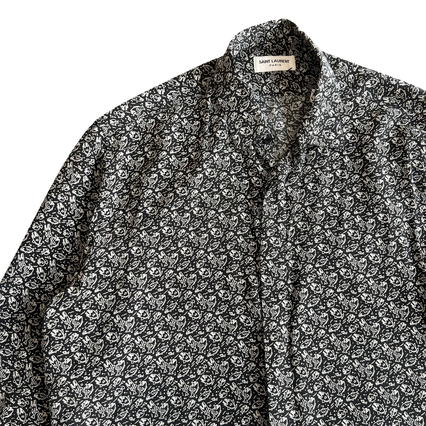 Saint Laurent Piraña Silk Button Up SZ L
