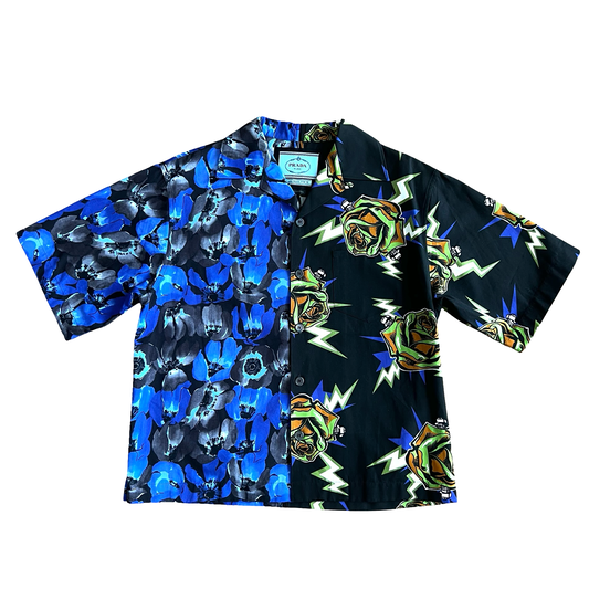 Prada Split Frankenstein Flower Button-up AW19 SZ XS