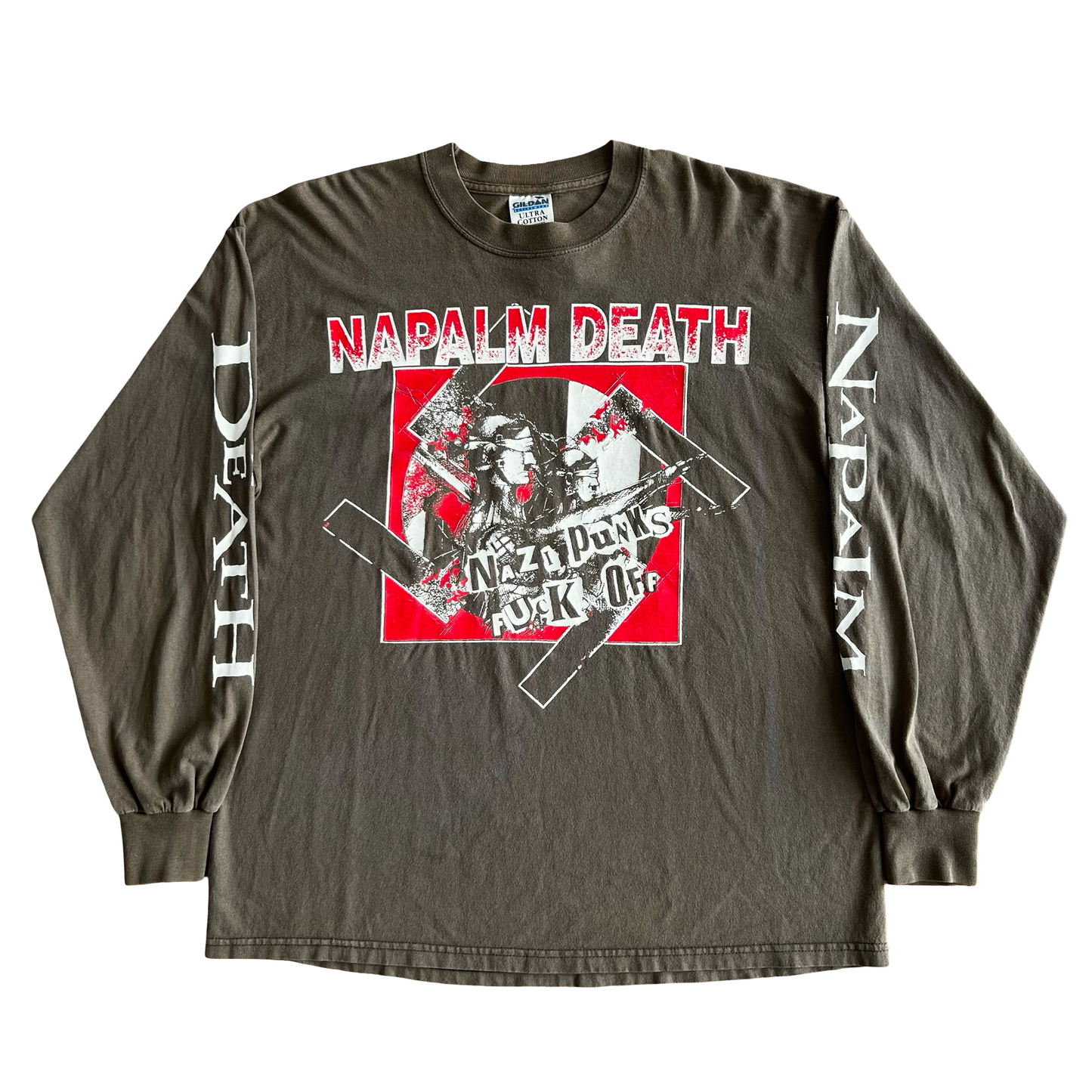 Vintage 90s Napalm Death"Nazi Punks Fuck Off" T-Shirt SZ XL