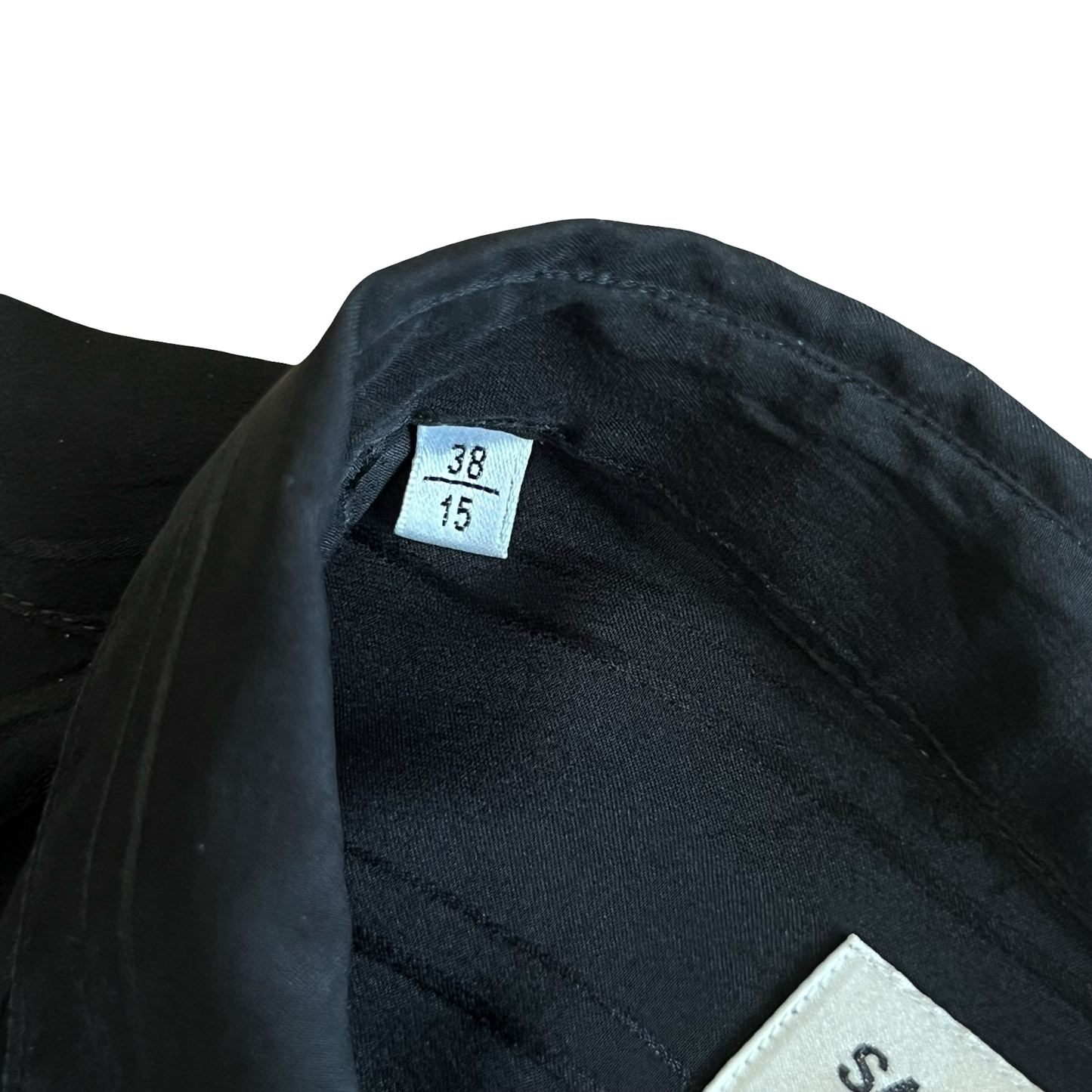 Saint Laurent Black Silk Phantom Logo Collared Shirt SZ 38