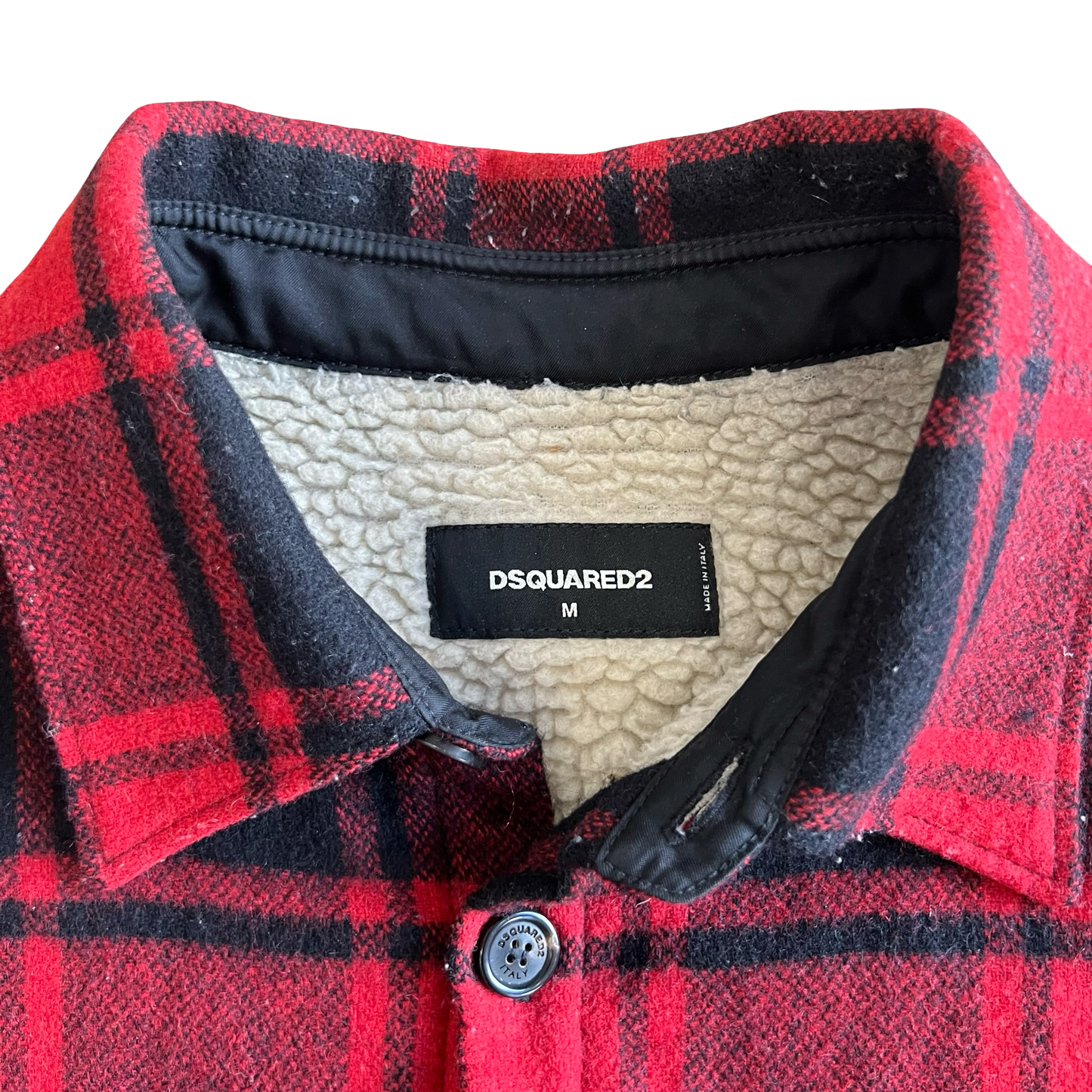 DSquared2 Buffalo Plaid Sherling Lined Flannel SZ M
