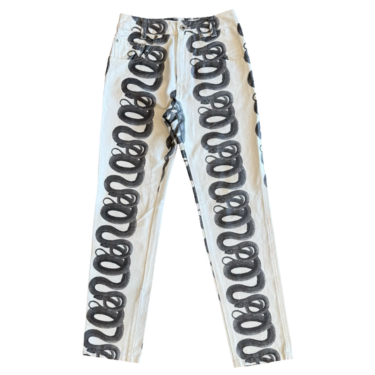 Hysteric Glamour White Snake Print Denim SZ