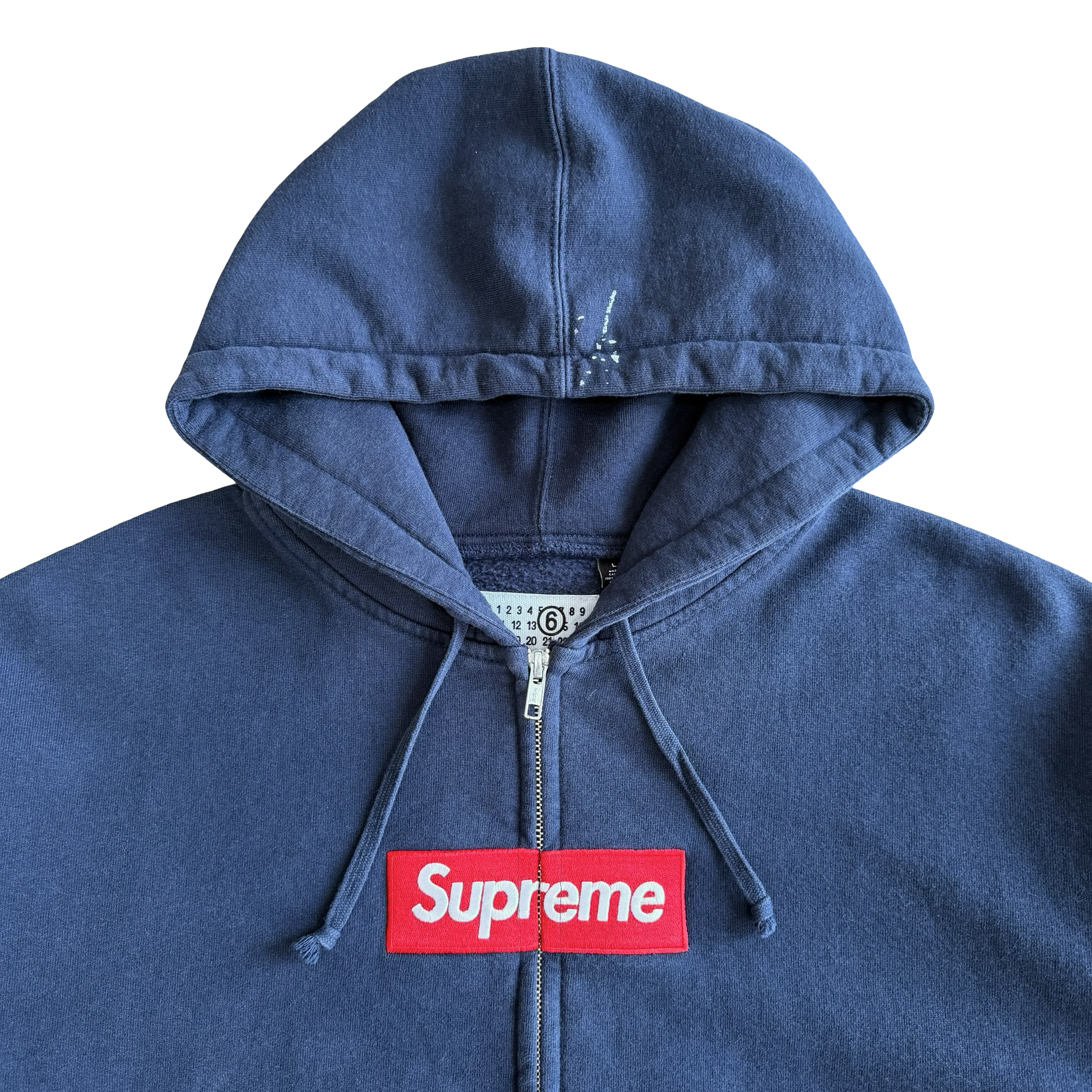Supreme x MM6 Navy Box Logo Hoodie SZ L – Final Blow Supreme x MM6 Navy Box Logo Hoodie SZ L – Final Blow