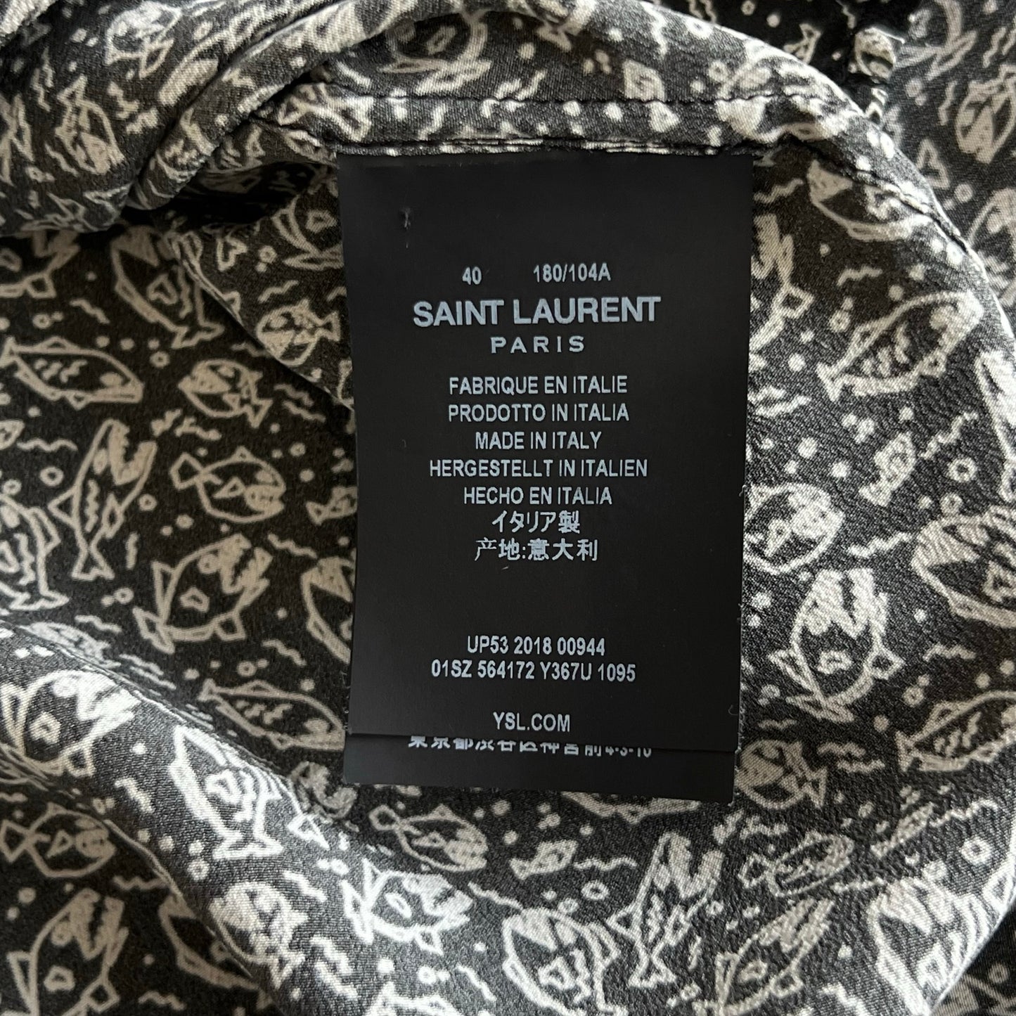 Saint Laurent Piraña Silk Button Up SZ L