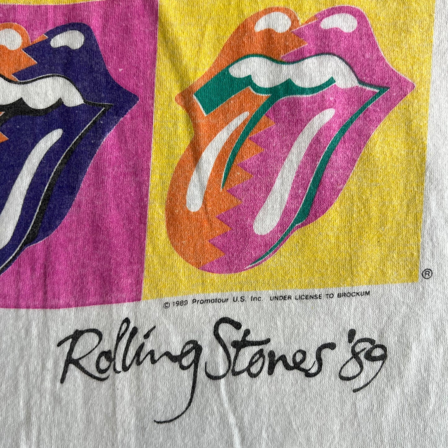 Vintage 80s Rolling Stones "Warhol" Lips and Tongue T-Shirt SZ XL